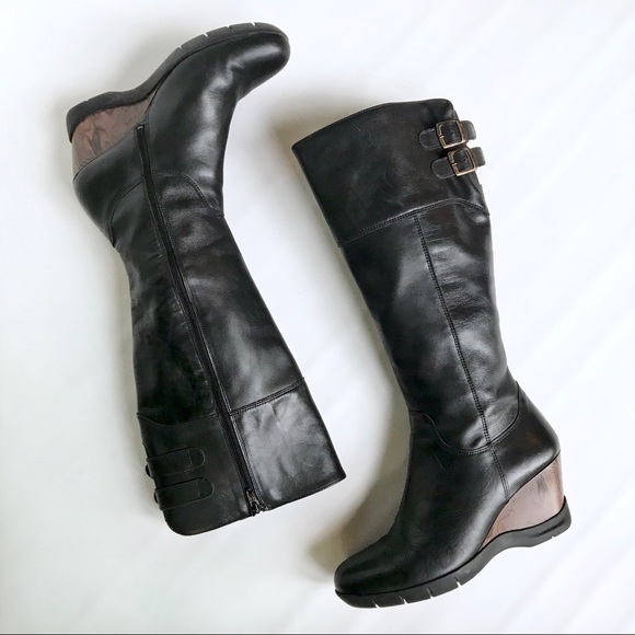 Sanita | Mallory | Black Leather Wedge Boot 39/8.5 - Picture 4 of 8